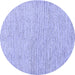 Round Abstract Blue Contemporary Rug, con1761blu