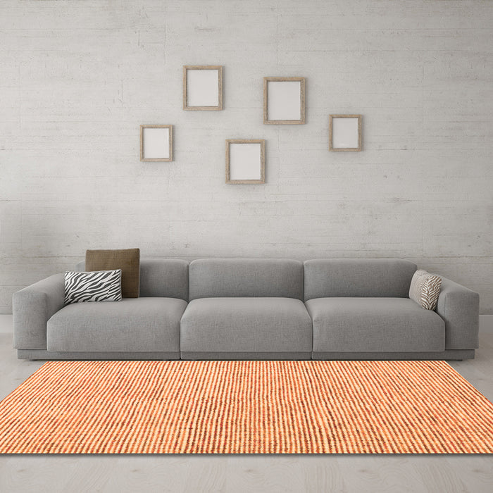 Machine Washable Abstract Orange Contemporary Area Rugs in a Living Room, wshcon1761org