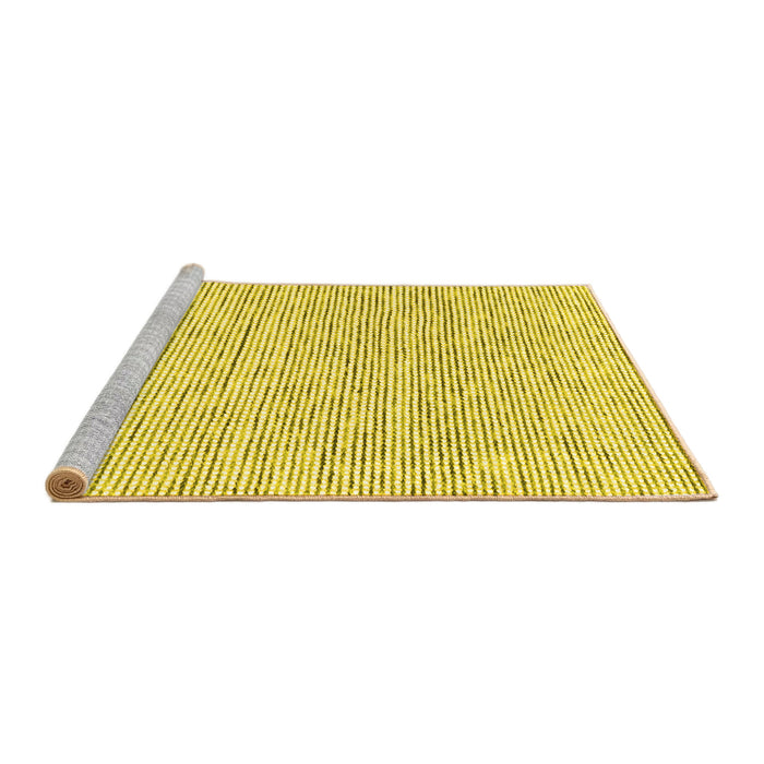 Sideview of Machine Washable Abstract Yellow Contemporary Rug, wshcon1762yw