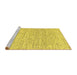 Sideview of Machine Washable Abstract Yellow Contemporary Rug, wshcon1762yw