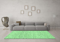Machine Washable Abstract Emerald Green Contemporary Rug, wshcon1762emgrn
