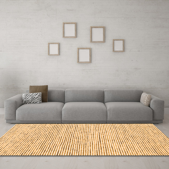 Machine Washable Abstract Orange Contemporary Area Rugs in a Living Room, wshcon1762org