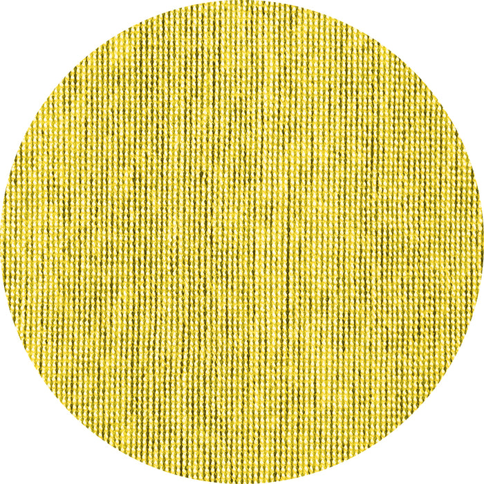 Round Machine Washable Abstract Yellow Contemporary Rug, wshcon1762yw