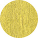 Round Machine Washable Abstract Yellow Contemporary Rug, wshcon1762yw