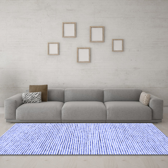 Machine Washable Abstract Blue Contemporary Rug in a Living Room, wshcon1762blu