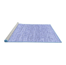 Sideview of Machine Washable Abstract Blue Contemporary Rug, wshcon1762blu