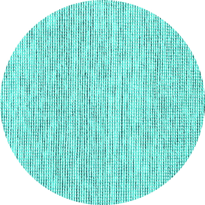 Round Machine Washable Abstract Turquoise Contemporary Area Rugs, wshcon1762turq