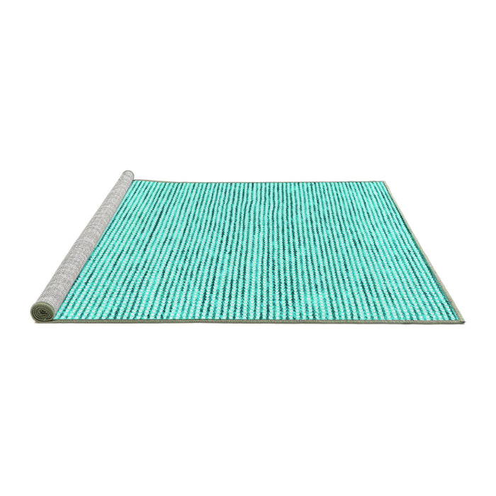 Sideview of Machine Washable Abstract Turquoise Contemporary Area Rugs, wshcon1762turq