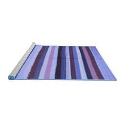 Sideview of Machine Washable Southwestern Blue Country Rug, wshcon1763blu