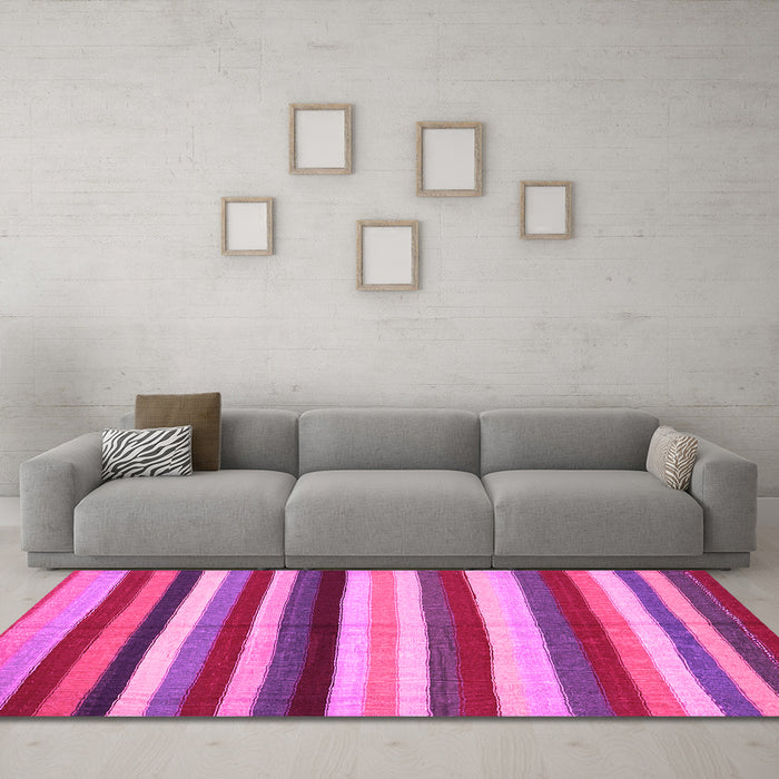 Machine Washable Southwestern Pink Country Rug in a Living Room, wshcon1763pnk