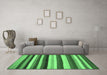 Machine Washable Southwestern Emerald Green Country Area Rugs in a Living Room,, wshcon1763emgrn