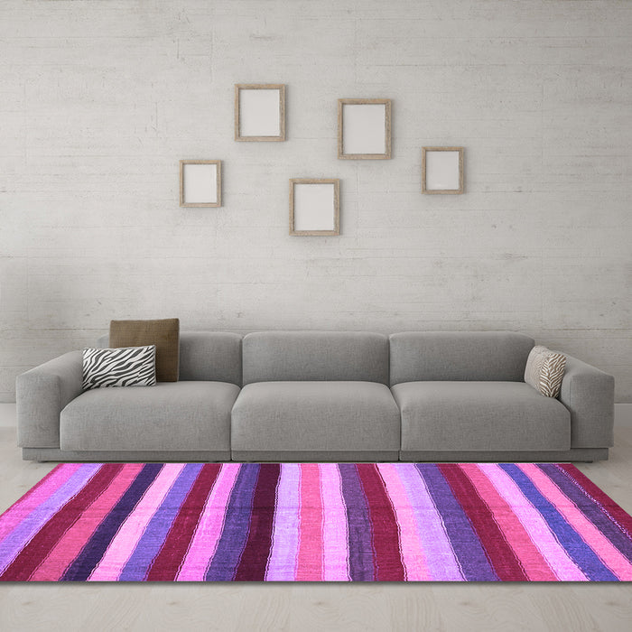 Machine Washable Southwestern Purple Country Area Rugs in a Living Room, wshcon1763pur