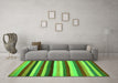 Machine Washable Southwestern Green Country Area Rugs in a Living Room,, wshcon1763grn