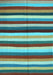 Machine Washable Southwestern Light Blue Country Rug, wshcon1763lblu