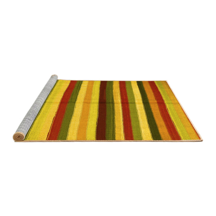 Sideview of Machine Washable Southwestern Yellow Country Rug, wshcon1763yw
