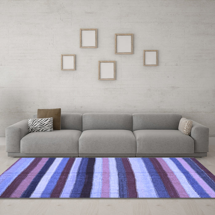 Machine Washable Southwestern Blue Country Rug in a Living Room, wshcon1763blu