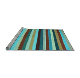 Sideview of Machine Washable Southwestern Light Blue Country Rug, wshcon1763lblu