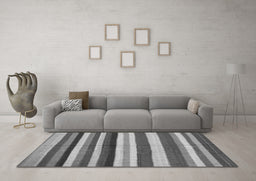 Machine Washable Southwestern Gray Country Rug in a Living Room,, wshcon1763gry
