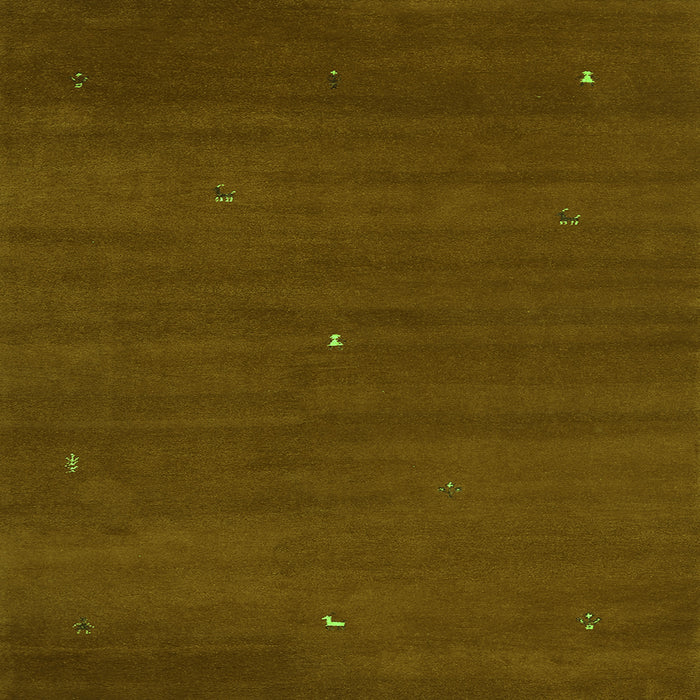 Serging Thickness of Abstract Green Contemporary Rug, con1764grn