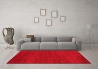 Machine Washable Abstract Red Contemporary Rug, wshcon1764red