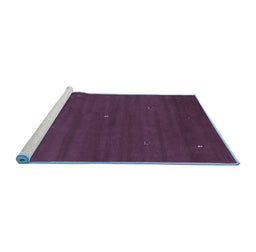 Sideview of Machine Washable Abstract Blue Contemporary Rug, wshcon1764blu