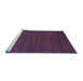 Sideview of Machine Washable Abstract Blue Contemporary Rug, wshcon1764blu