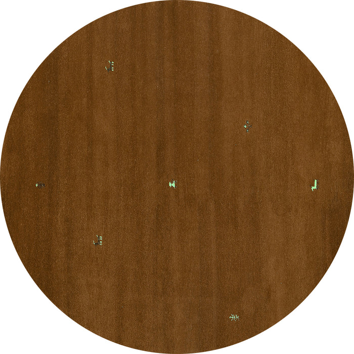 Round Abstract Turquoise Contemporary Rug, con1764turq