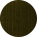 Round Abstract Yellow Contemporary Rug, con1765yw