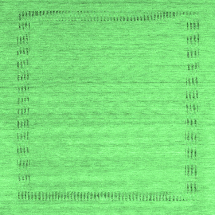Square Machine Washable Abstract Emerald Green Contemporary Area Rugs, wshcon1766emgrn