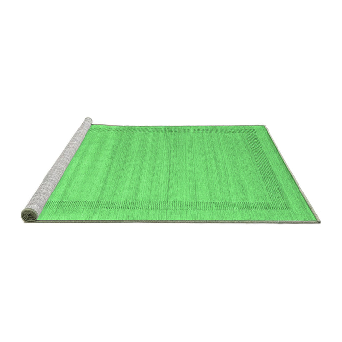 Sideview of Machine Washable Abstract Emerald Green Contemporary Area Rugs, wshcon1766emgrn