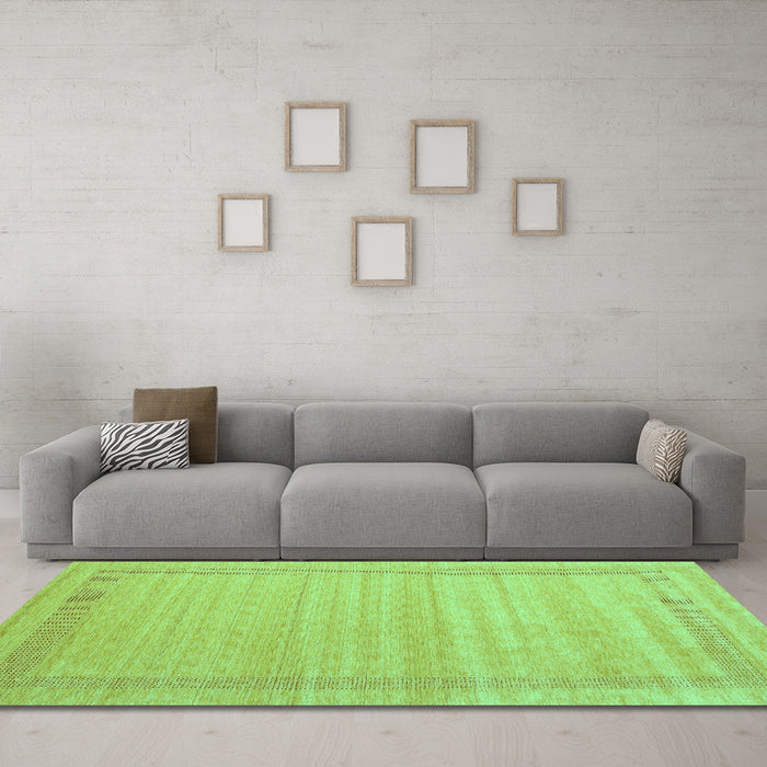 Machine Washable Abstract Turquoise Contemporary Area Rugs in a Living Room,, wshcon1766turq