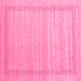 Square Machine Washable Abstract Pink Contemporary Rug, wshcon1766pnk