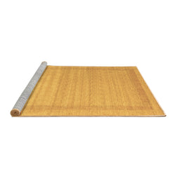 Sideview of Machine Washable Abstract Brown Contemporary Rug, wshcon1766brn