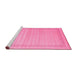 Sideview of Machine Washable Abstract Pink Contemporary Rug, wshcon1766pnk