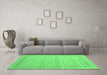 Machine Washable Abstract Emerald Green Contemporary Area Rugs in a Living Room,, wshcon1766emgrn