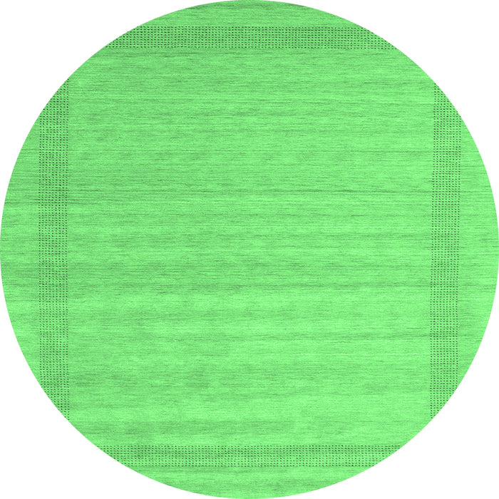Round Abstract Emerald Green Contemporary Rug, con1766emgrn