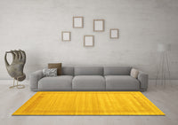 Machine Washable Abstract Yellow Contemporary Rug, wshcon1766yw