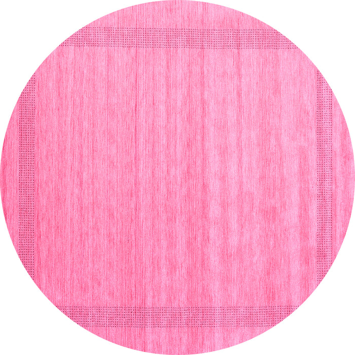 Round Abstract Pink Contemporary Rug, con1766pnk