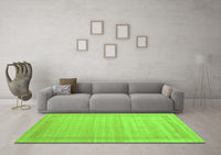 Machine Washable Abstract Green Contemporary Rug, wshcon1766grn