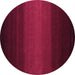 Round Abstract Purple Contemporary Rug, con1767pur