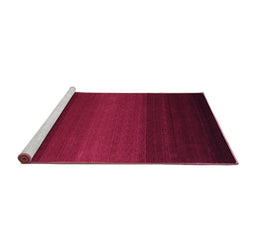Sideview of Machine Washable Abstract Purple Contemporary Area Rugs, wshcon1767pur