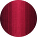 Round Abstract Pink Contemporary Rug, con1767pnk