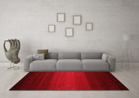 Machine Washable Abstract Red Contemporary Rug, wshcon1767red