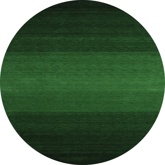 Round Abstract Emerald Green Contemporary Rug, con1767emgrn