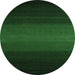 Round Abstract Emerald Green Contemporary Rug, con1767emgrn