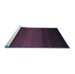 Sideview of Machine Washable Abstract Blue Contemporary Rug, wshcon1767blu