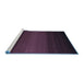 Sideview of Machine Washable Abstract Blue Contemporary Rug, wshcon1767blu