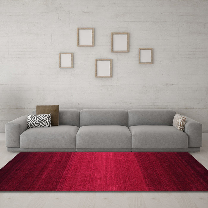 Machine Washable Abstract Pink Contemporary Rug in a Living Room, wshcon1767pnk