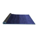 Sideview of Abstract Blue Contemporary Rug, con1768blu