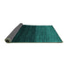 Sideview of Abstract Turquoise Contemporary Rug, con1768turq